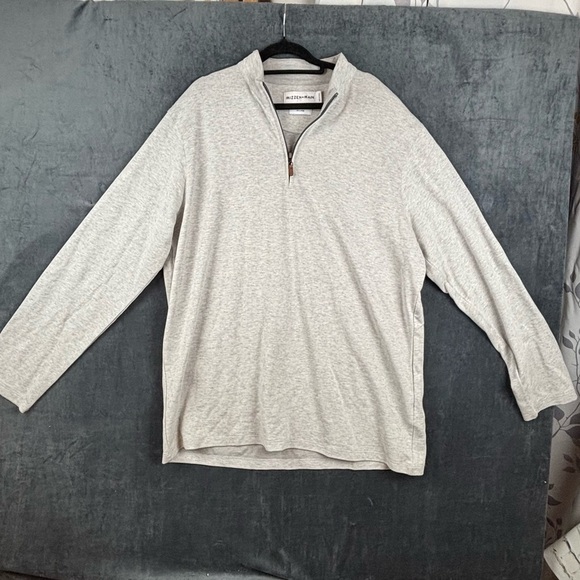 Mizzen+Main Other - Mizzen+Main Men’s Light Gray Quarter Zip-Up Sweater Sz XXL